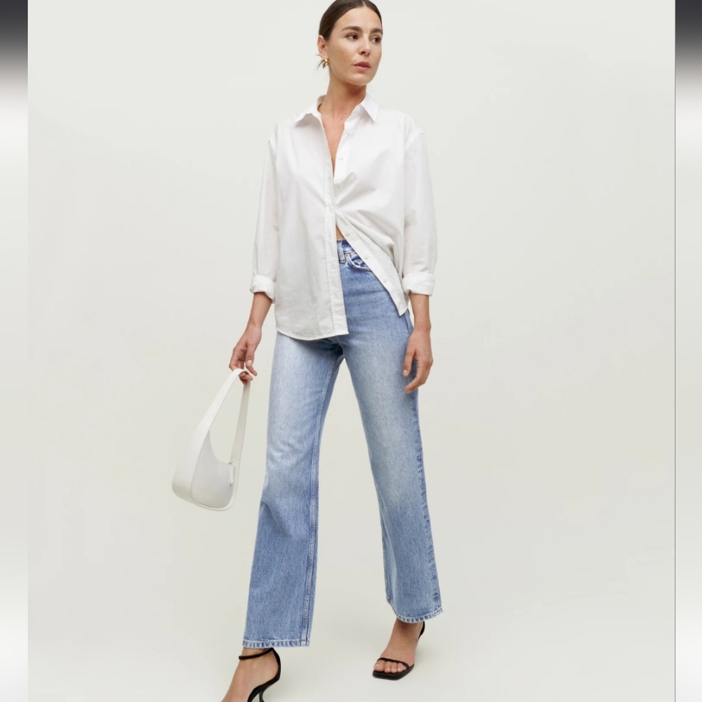 Reformation Wilder High Rise Ankle Jeans 26 light medium wash